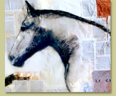 detail, le cheval, mixed media by Candace Stella
